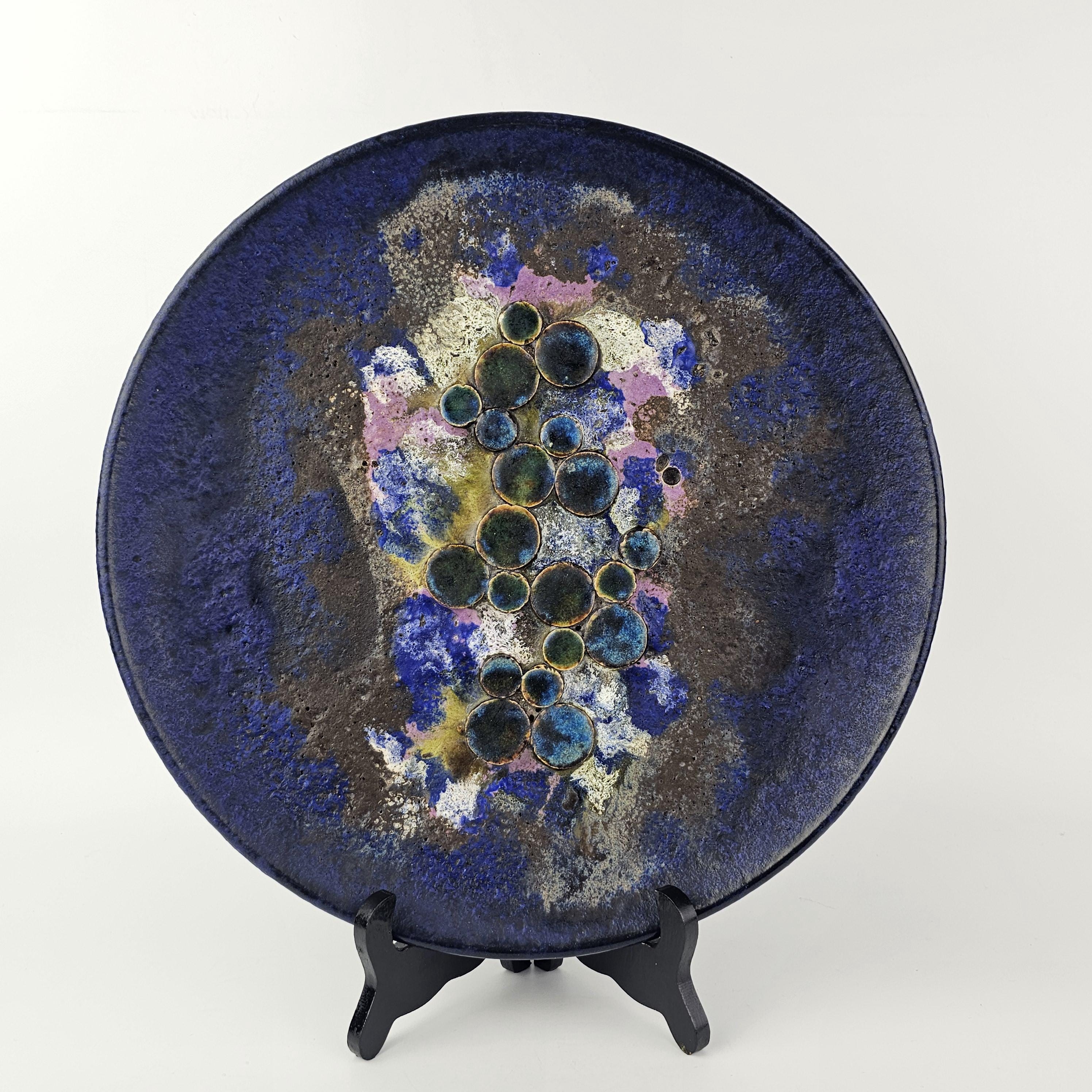 工芸品 Vintage Ruscha Fat Lava Wall Plate Vintage West German Fat Lava Wall Plate Made by Ruscha