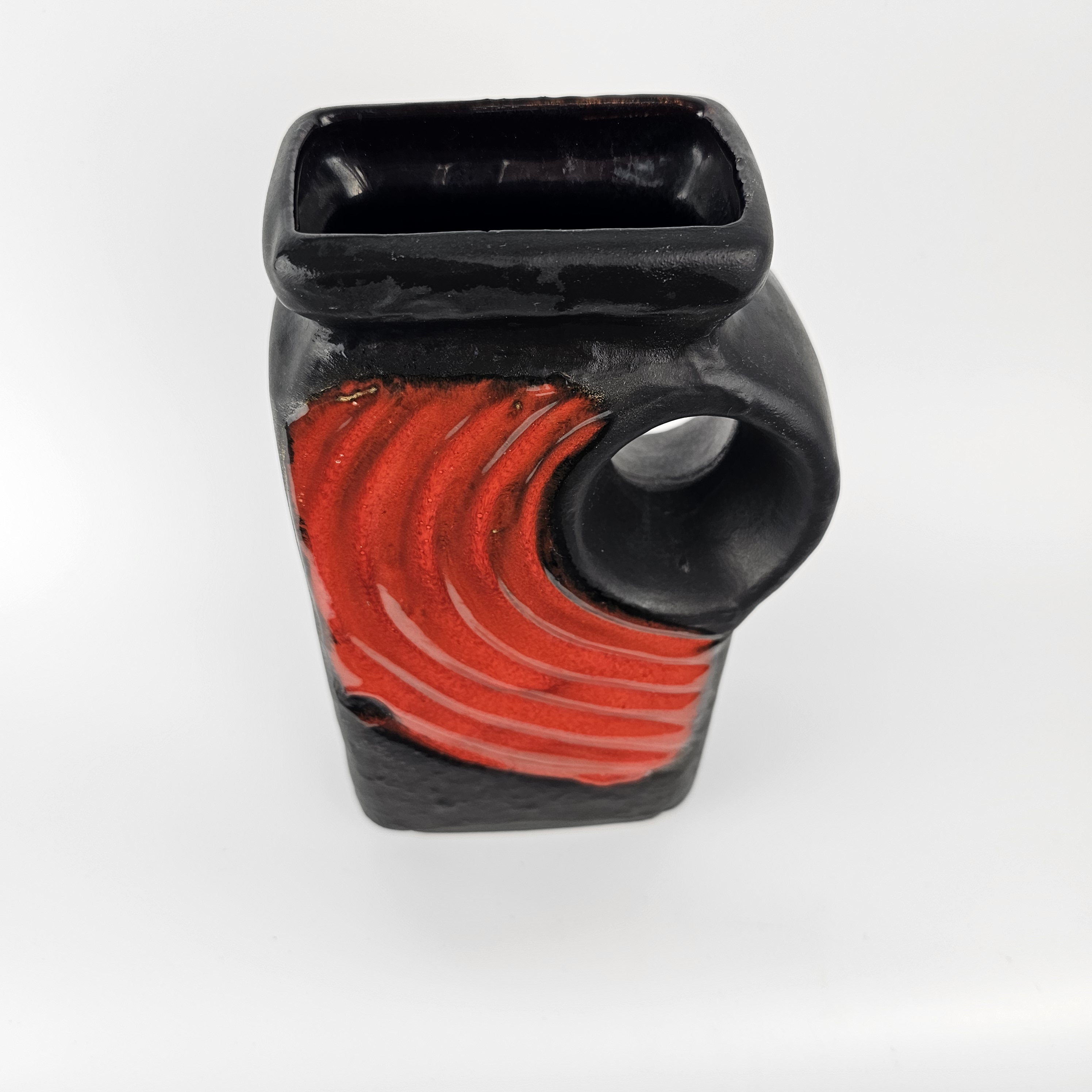 A West German Fat Lava Vase by Walter Becht. the Vase is Numbered