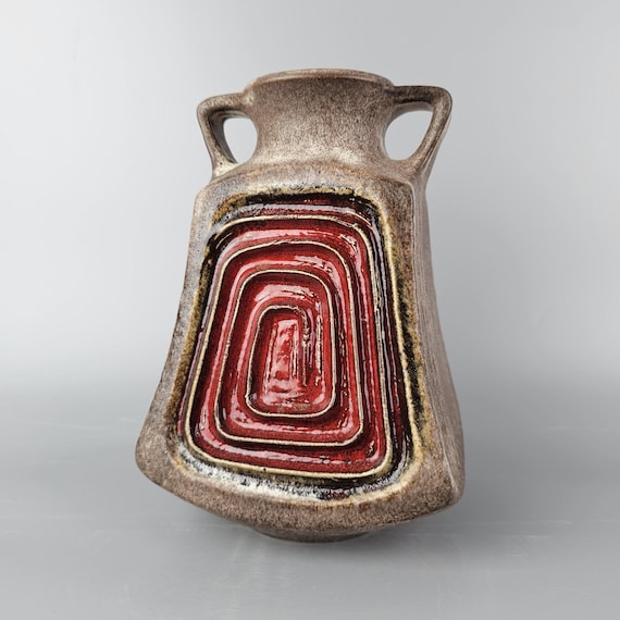 Vintage West German Fat Lava Vase Made by Uebelacker / U