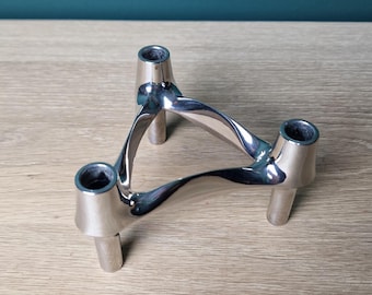 Modular vintage German candle holder by &quot;Bayerische Metallwaren Fabrik&quot; (BMF). Metal candle holder. Price per piece.