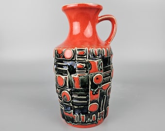 Reserved for RH. Vintage West German Fat Lava Vase. Uebelacker / U