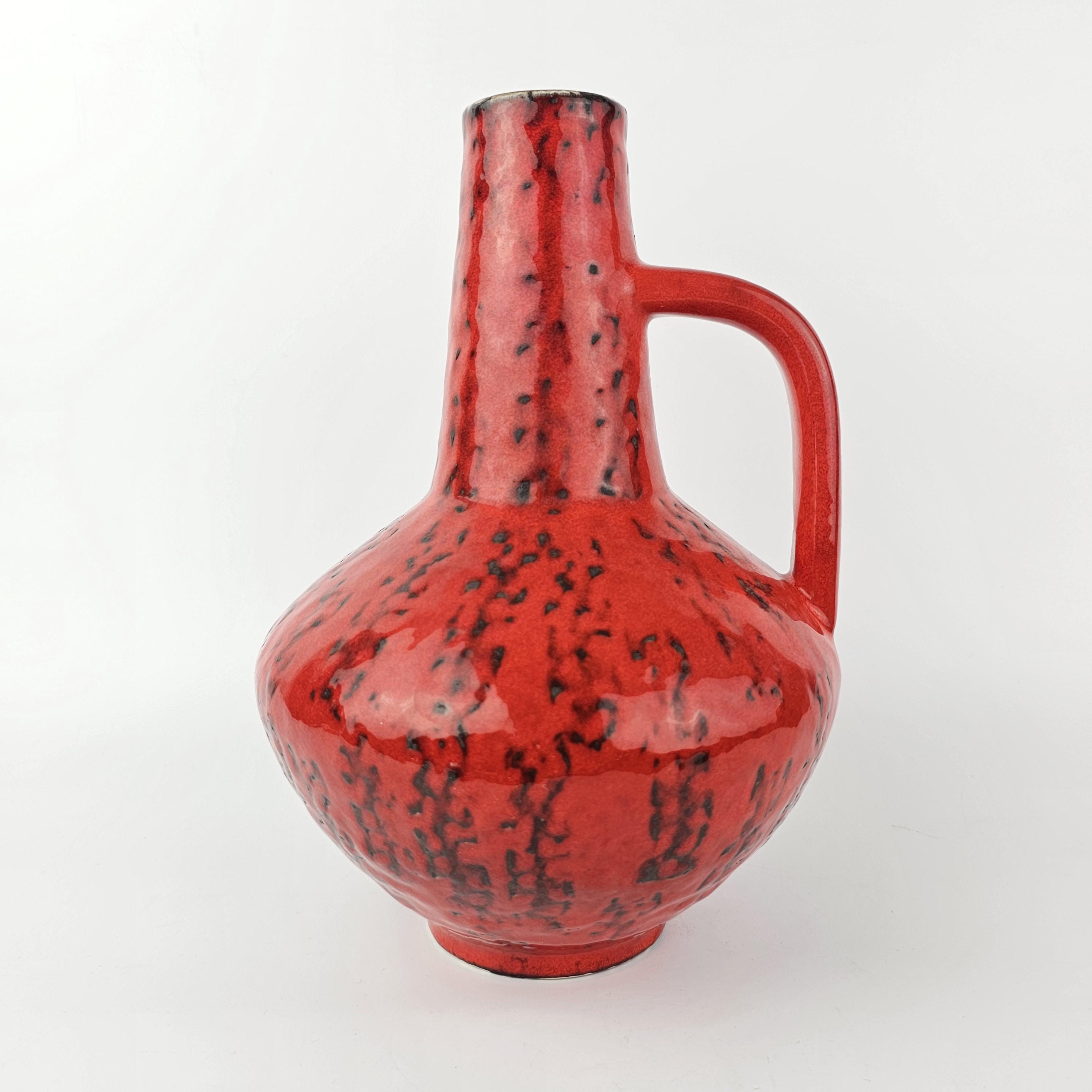 Large Vintage German fat lava Glazed Floor Vase by Carstens