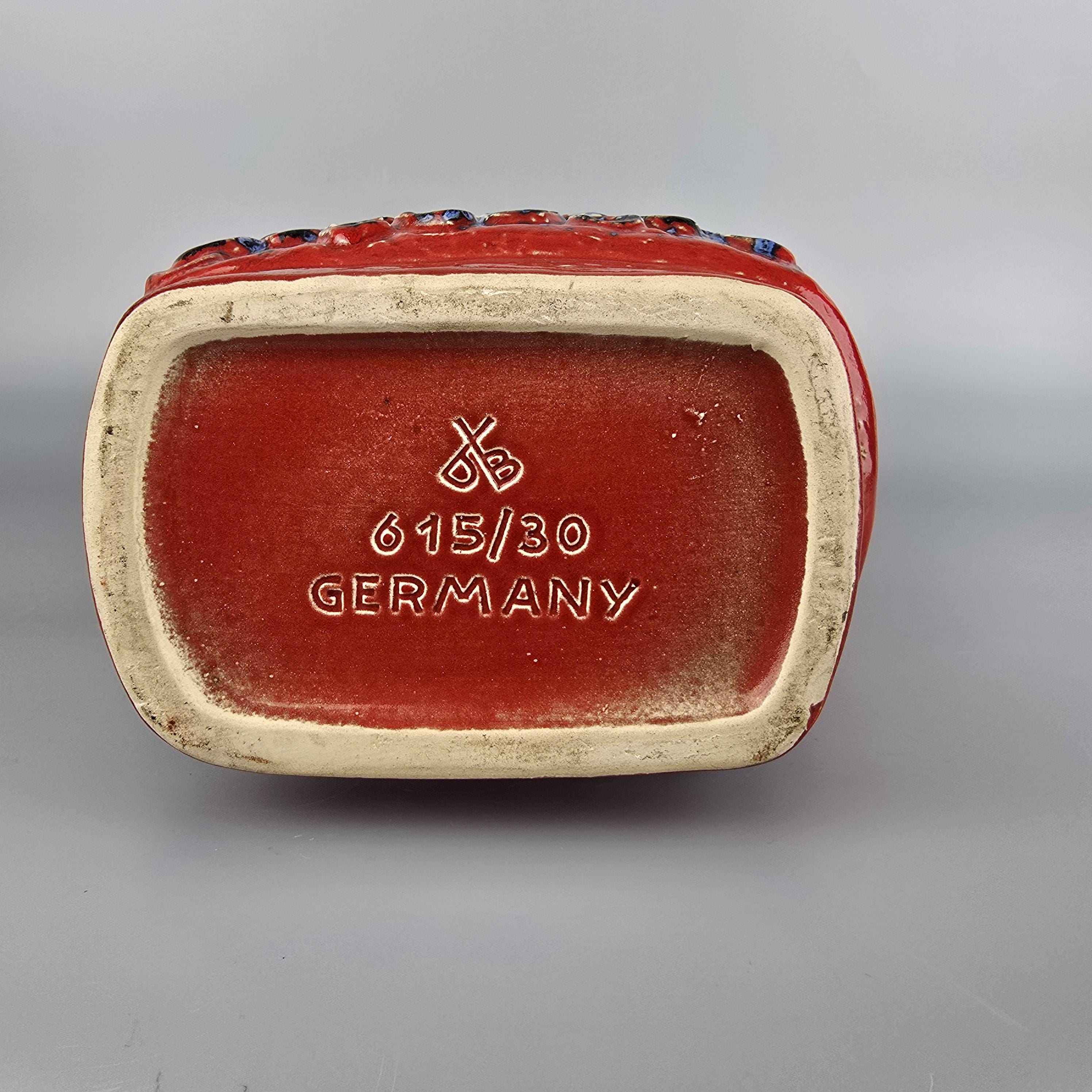 Vintage West German Fat Lava Vase. Dumler & Breiden, Model Number