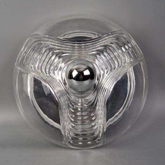 1 of 6, Vintage Space Age Ceiling Lamp – Peill & Putzler “wave