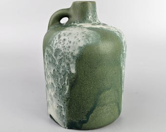 Vintage West German Fat Lava vase made by Otto Keramik. Colors: green and white. WGP / MCM / 1960s / 1970s.