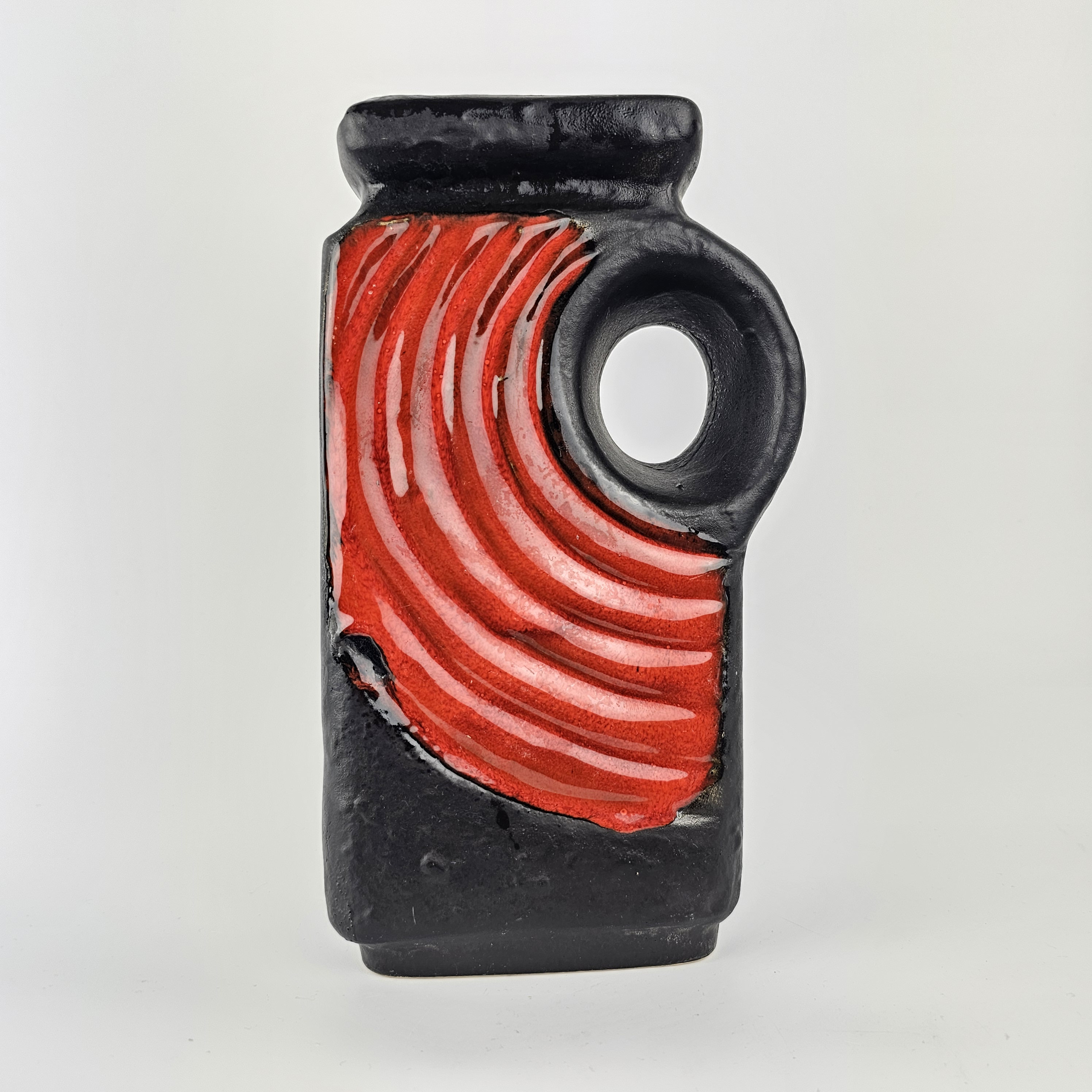 A West German Fat Lava Vase by Walter Becht. the Vase is Numbered