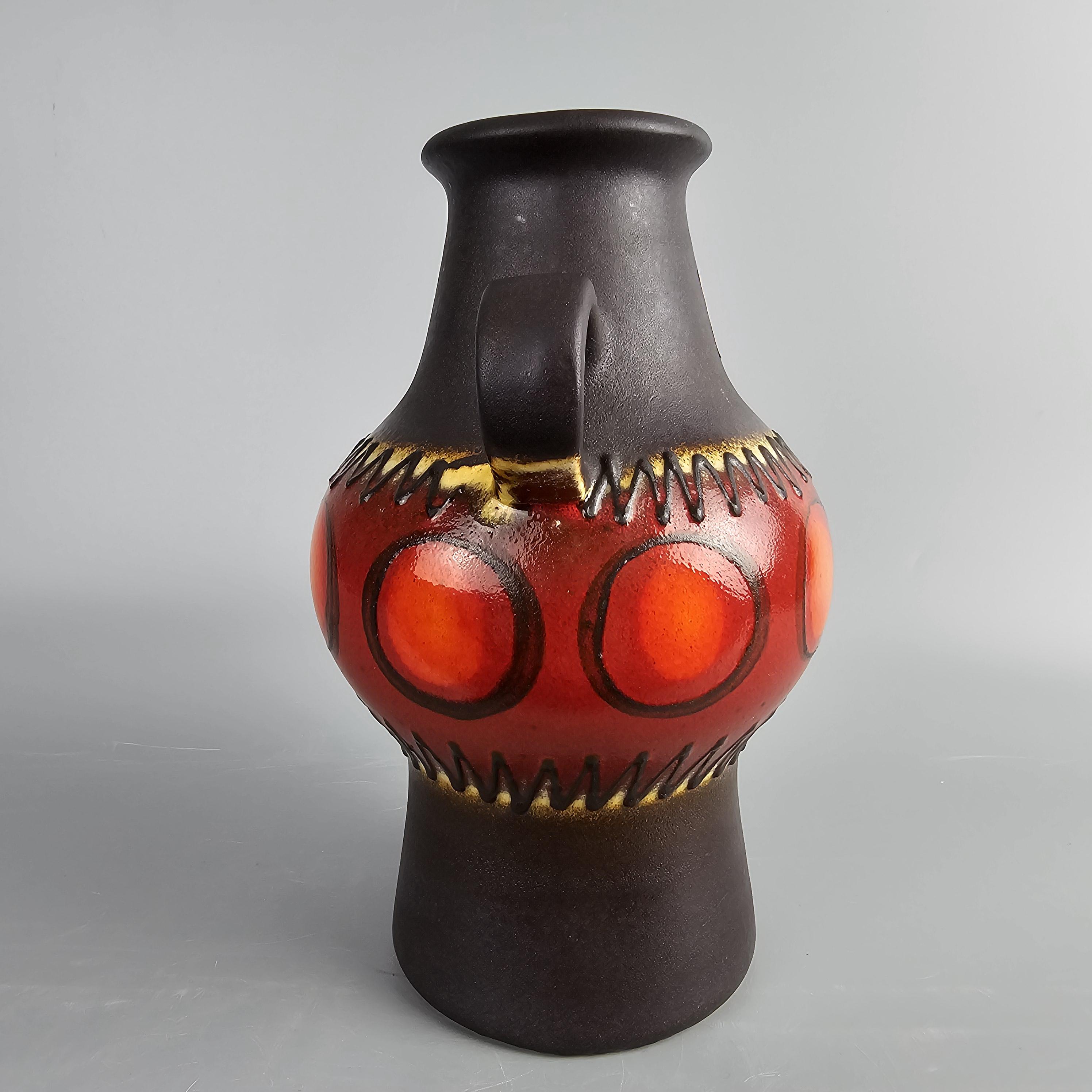 A West German Fat Lava Vase by Dumler & Breiden. the Vase is