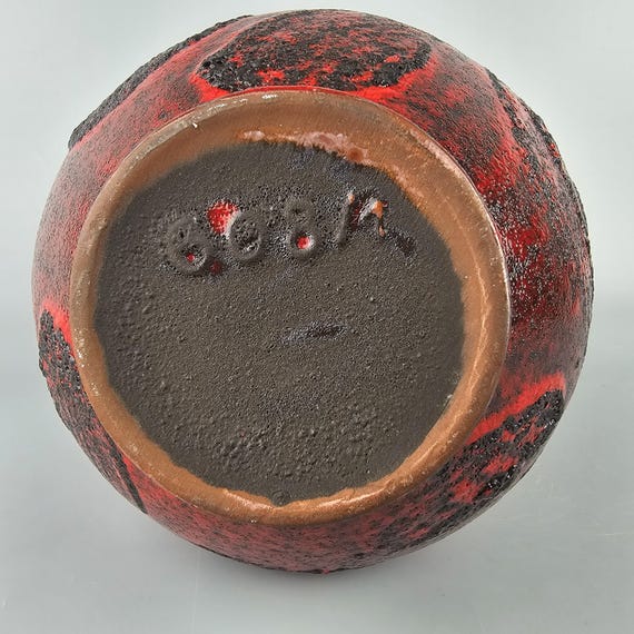 Vintage West German Fat Lava Vase. Gräflich Ortenburg, Form Number