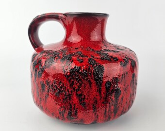 Vintage Brown Fat Lava Vase From VEB Haldensleben, East