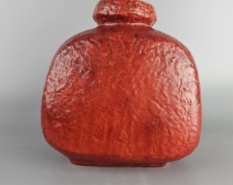 Vintage West German Fat Lava Wall Plaque. Ruscha. Red With the