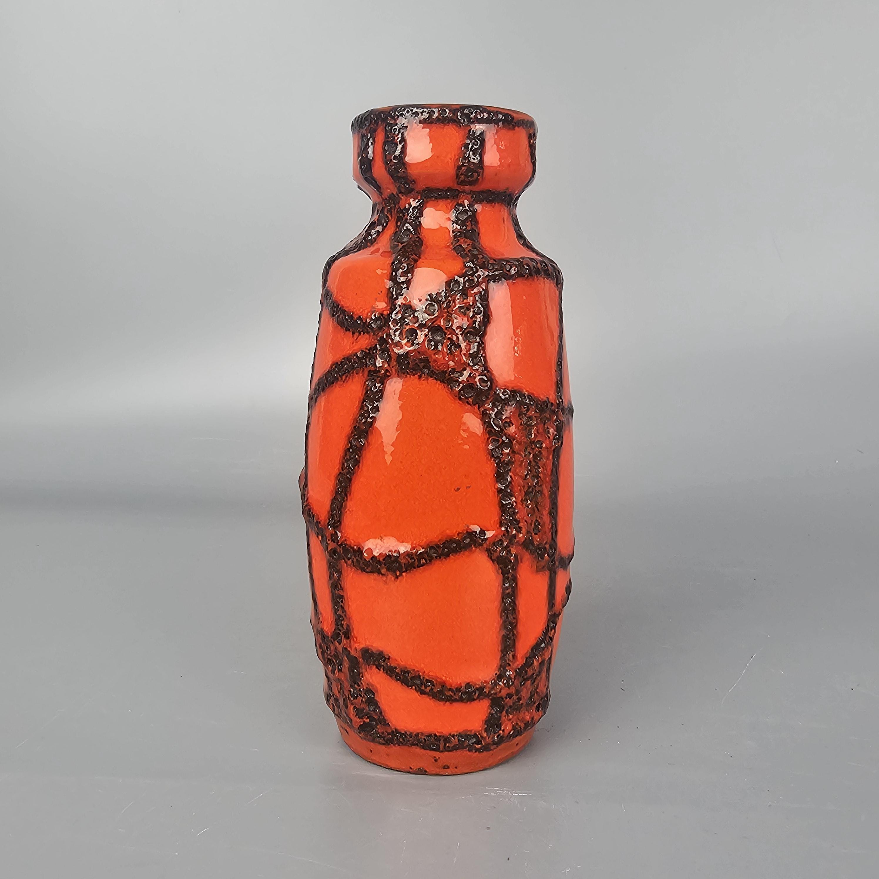 Vintage West German Fat Lava Vase. Scheurich, Form Number 210-18
