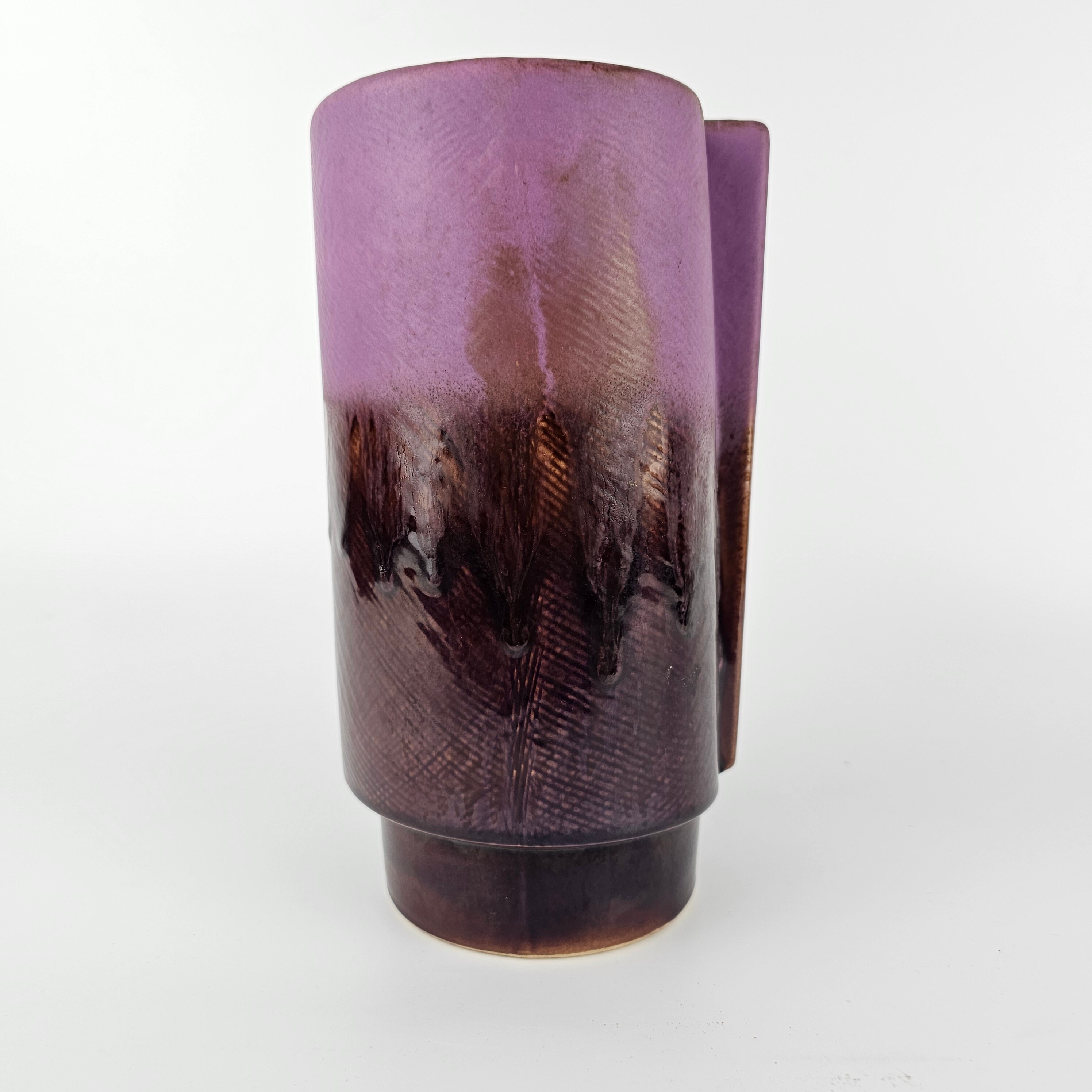 A West German Fat Lava Vase by Walter Becht. the Vase is Numbered