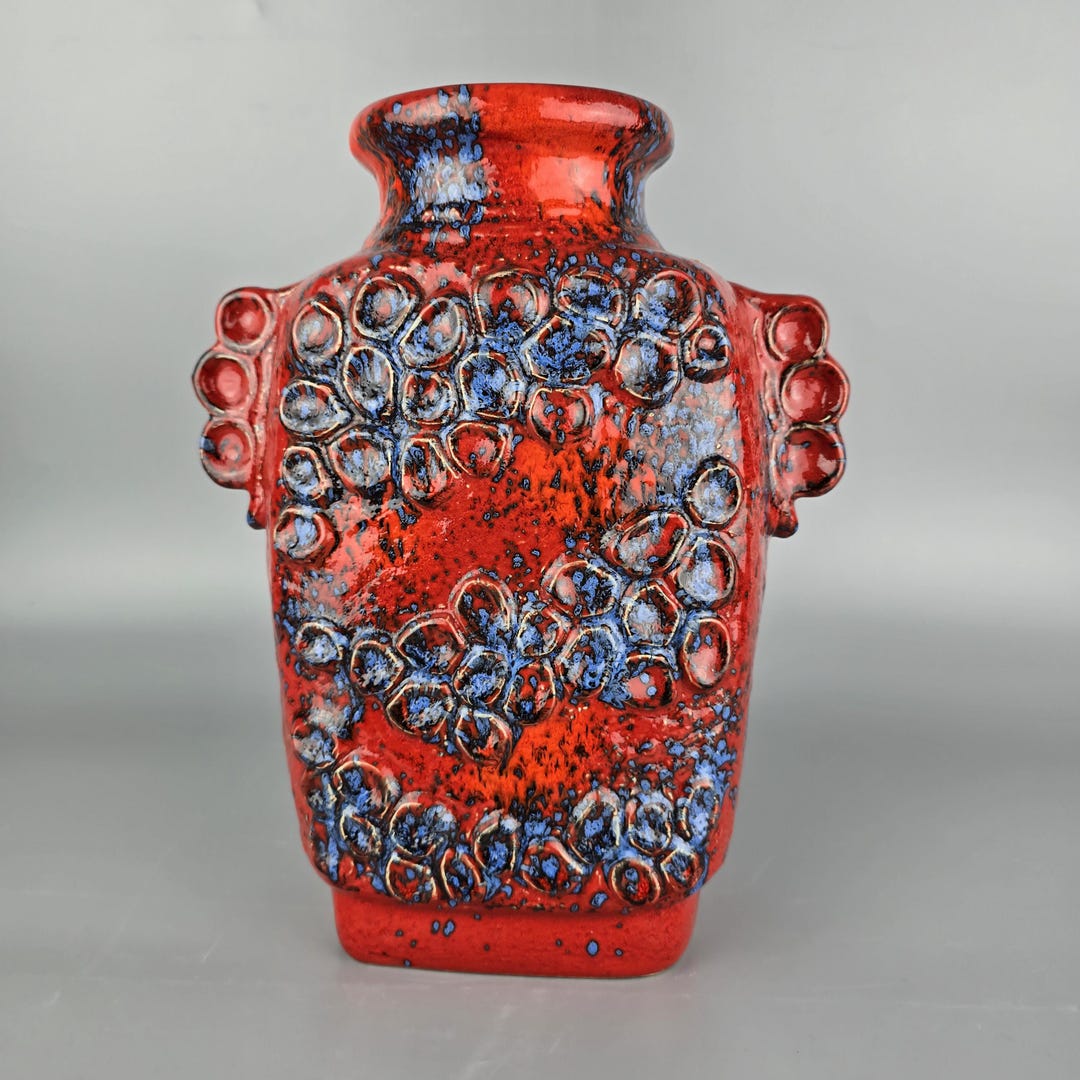 【Dümler & Breiden】 Domino 25cm fat lava Vintage West German Fat Lava Vase. Dumler & Breiden, Model Number