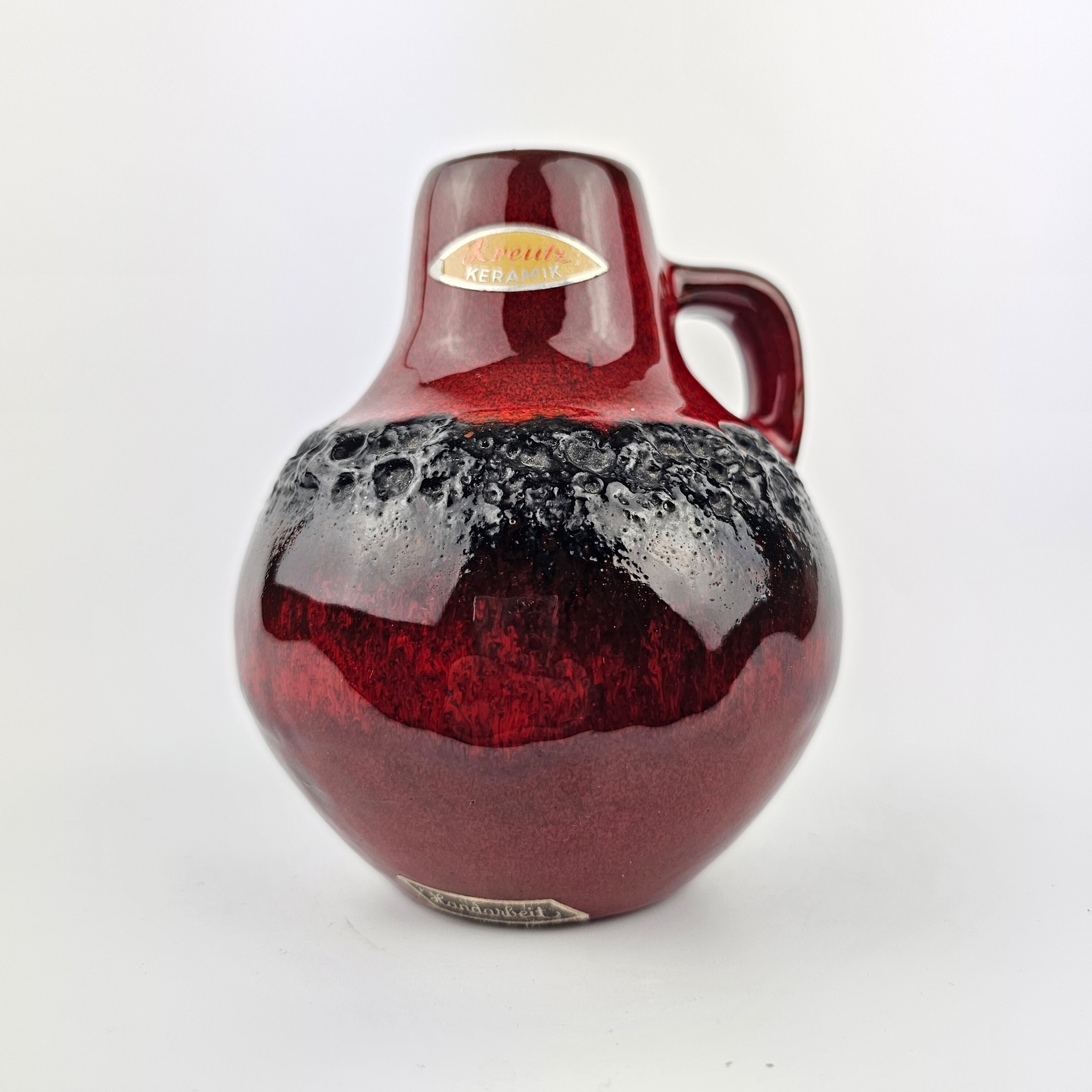A West German Fat Lava Vase by Kreutz Keramik. the Vase is