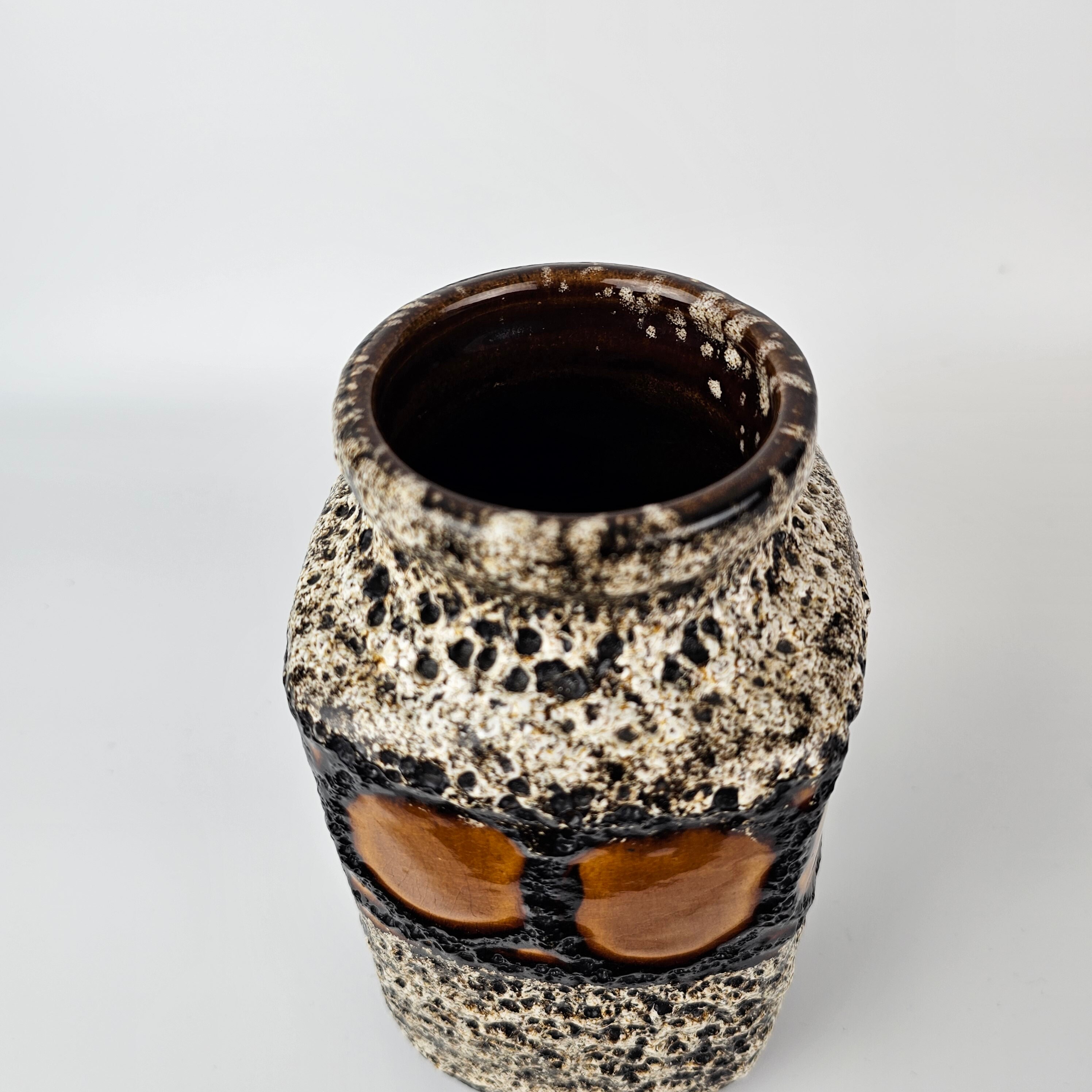 【特大】 Fat Lava Scheurich 495-48 Vintage Brown Ochre SCHEURICH KERAMIK Fat Lava Vase 495-20