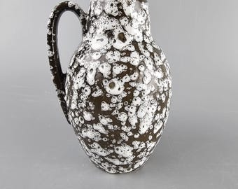 A West German Fat Lava Vase Made by Walter Becht. the Vase is Dark