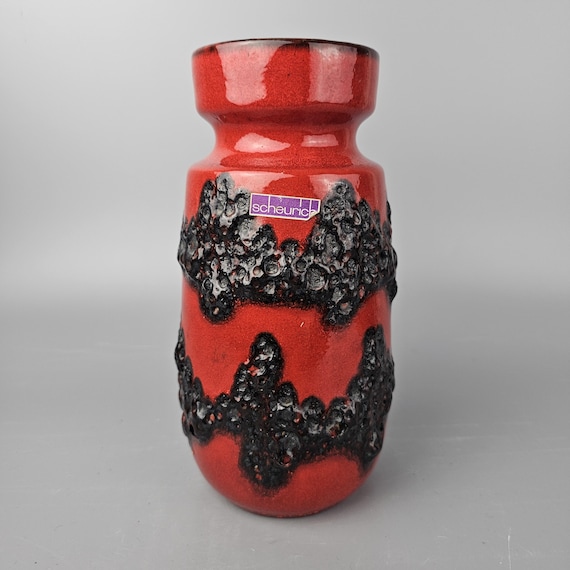 西ドイツ製ヴィンテージのファット・ラバ花瓶。Scheurich製。型番242