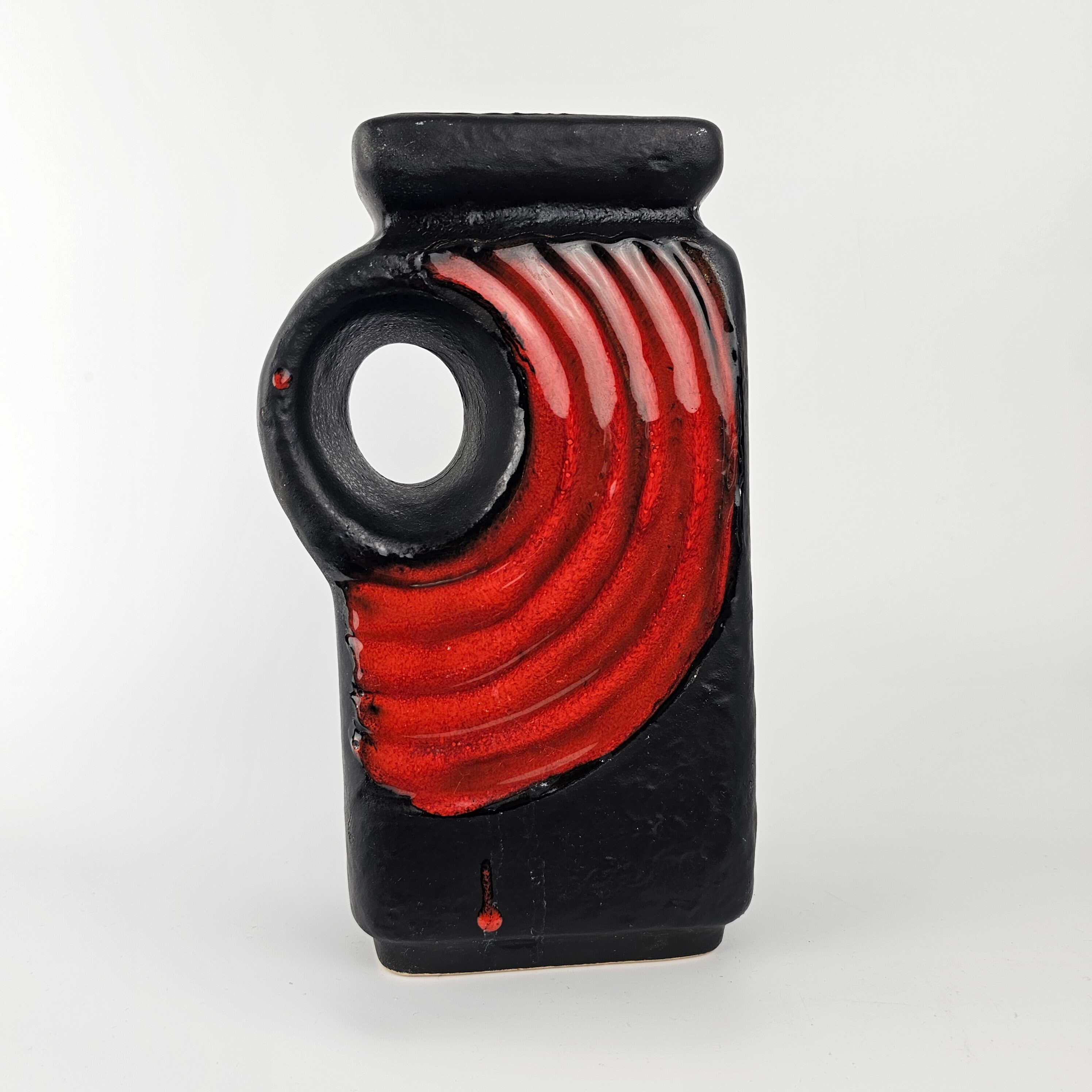 A West German Fat Lava Vase by Walter Becht. the Vase is Numbered