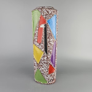 Vintage West German Fat Lava vase made by Bay Keramik. Shape number 1036-40. Colors: multi-colored, decor &quot;Ravenna. WGP / 1960 / 1970.