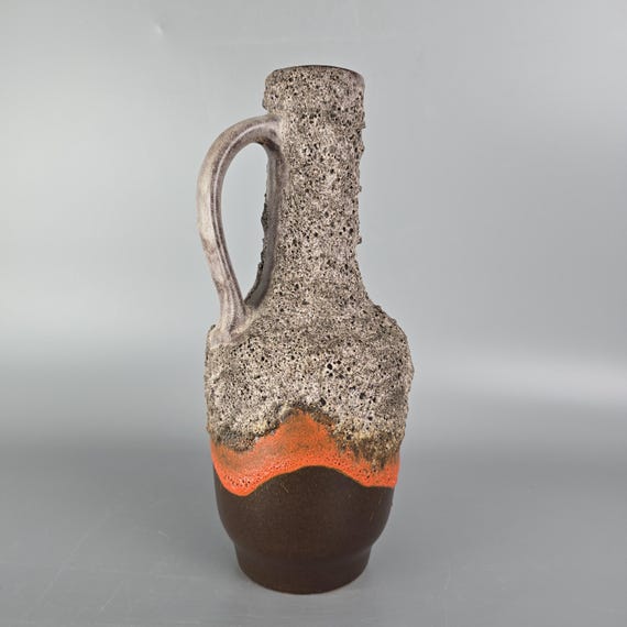 Vintage East German Fat Lava Vase. Strehla, Form Number 982