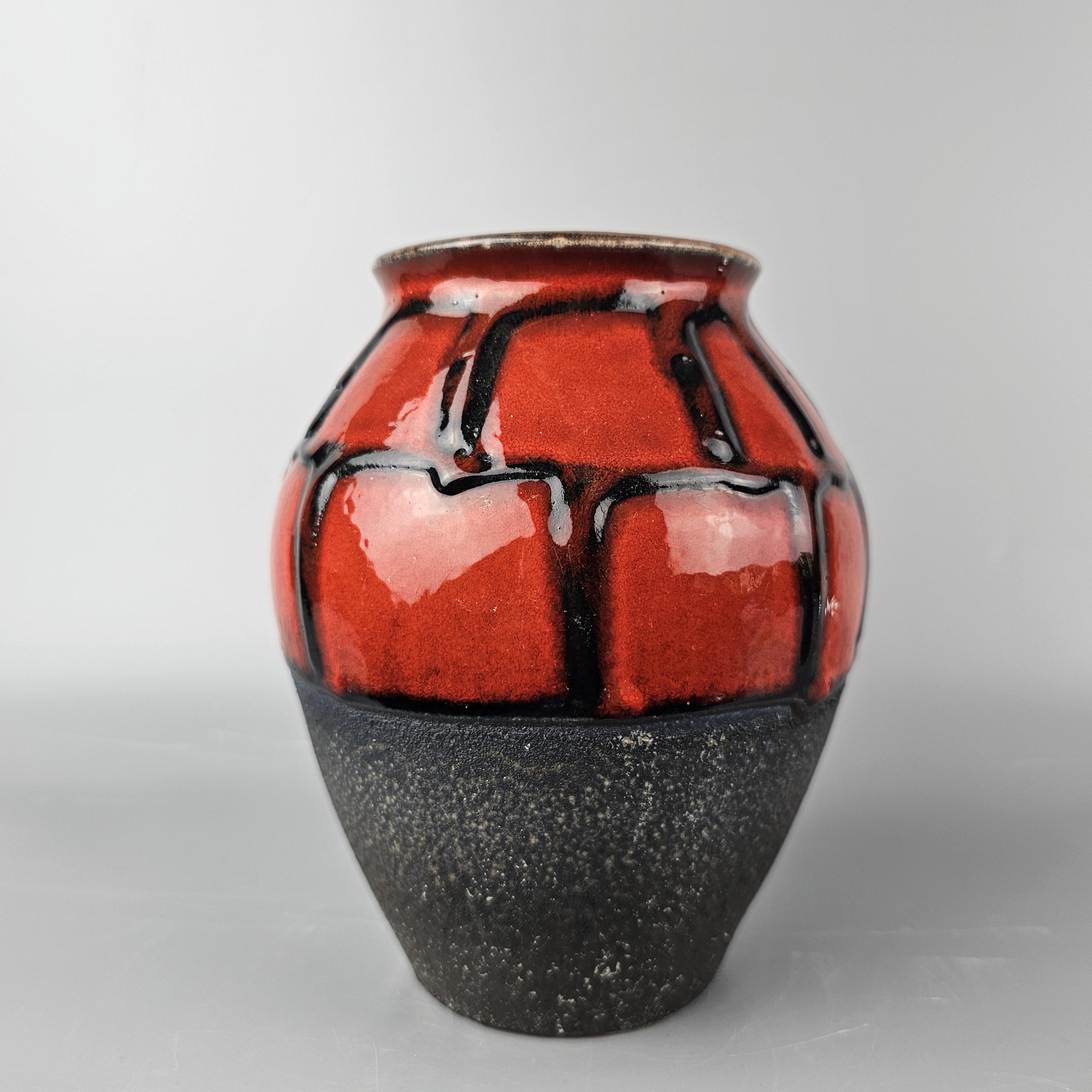 Vintage West German Fat Lava Vase Made by Carstens Tonnieshof