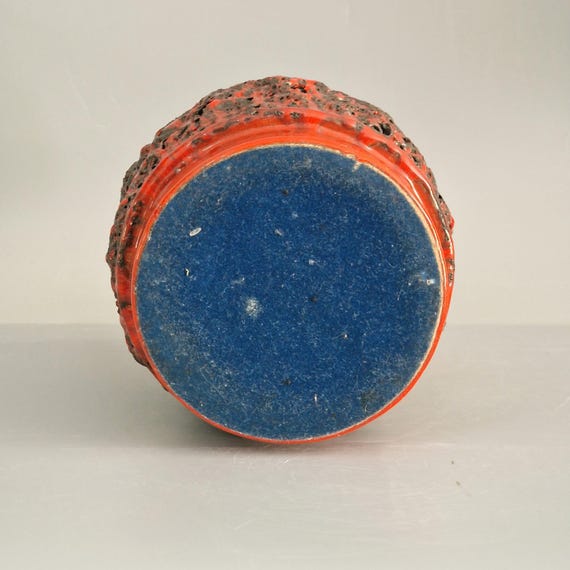 Vintage West German Fat Lava Vase Made by Otto Keramik. Colors
