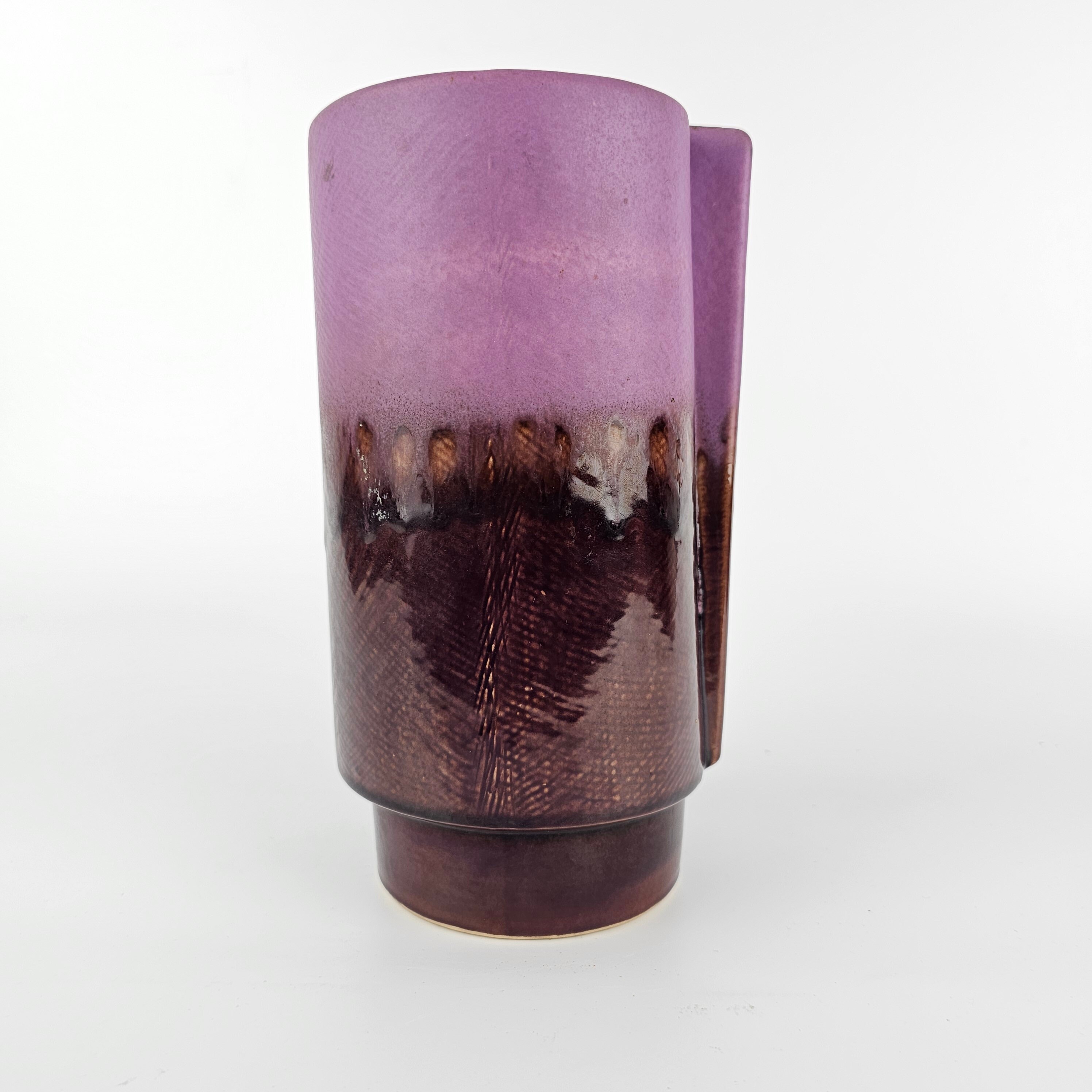 A West German Fat Lava Vase by Walter Becht. the Vase is Numbered