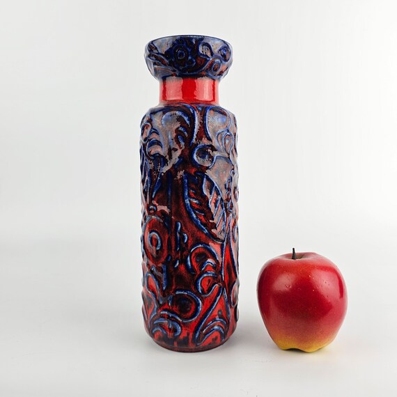 A West German Fat Lava Vase by Bay Keramik. the Vase is Numbered
