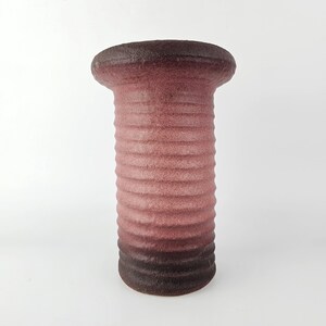 A beautiful vintage vase made by &quot;Vest Keramiek&quot; / &quot;van Woerden&quot;, Gouda, Holland. Pink &quot;Chrome Red&quot; glaze. Model number C3.