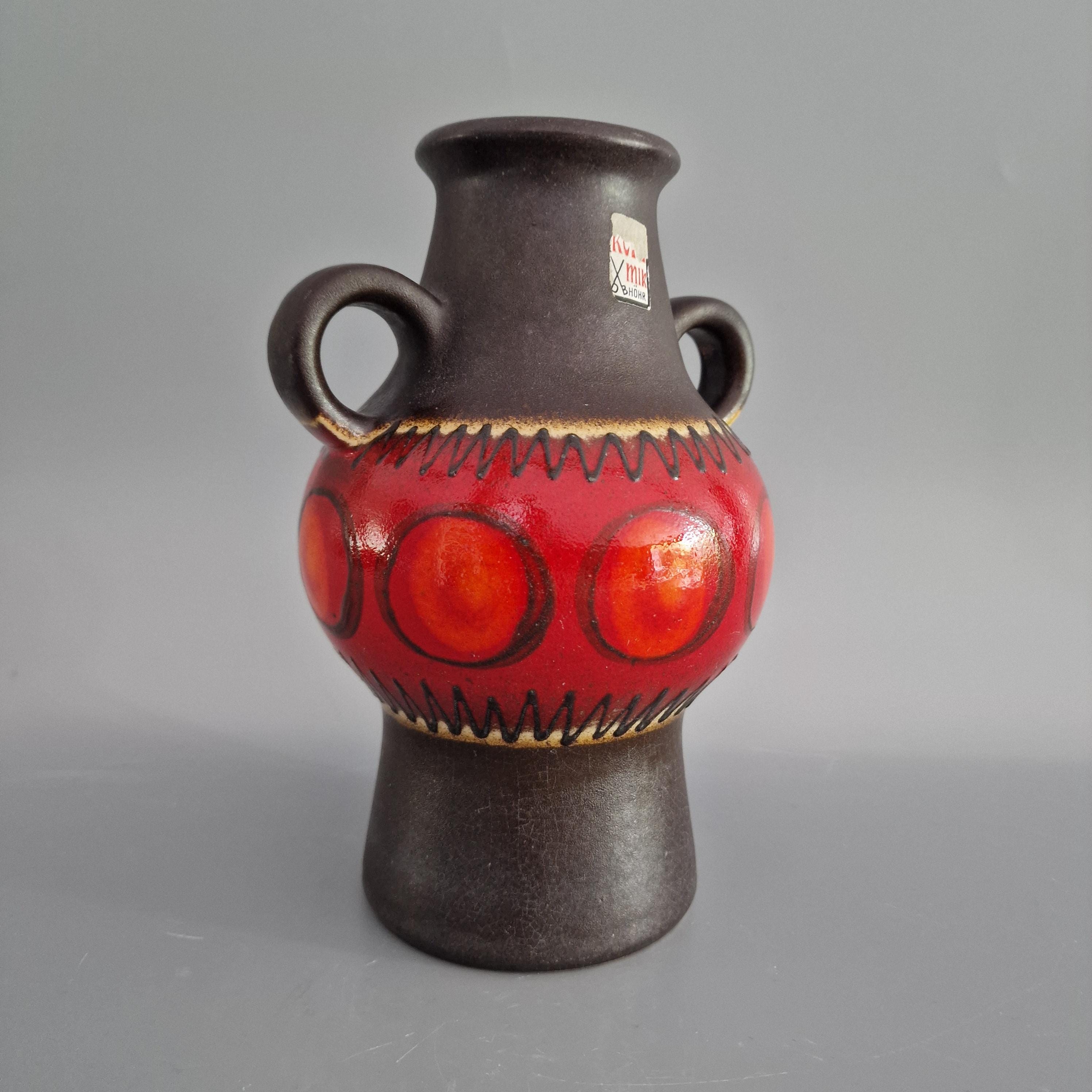 Vintage West German Fat Lava Vase. Dumler & Breden, Model Number