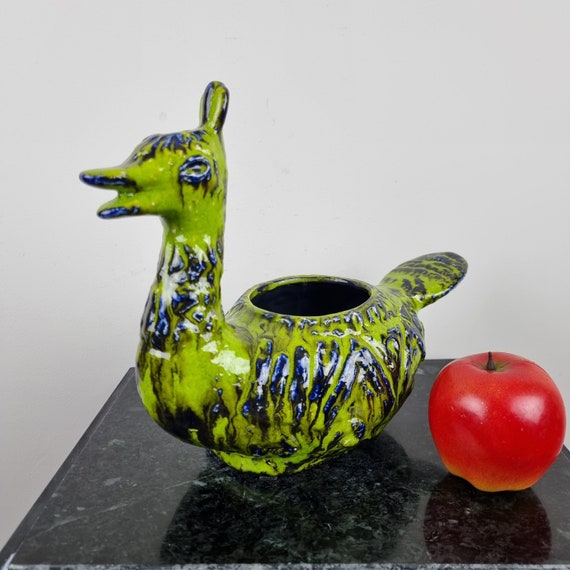 A Rare West German Fat Lava Vase Made by Jasba. the Vase is