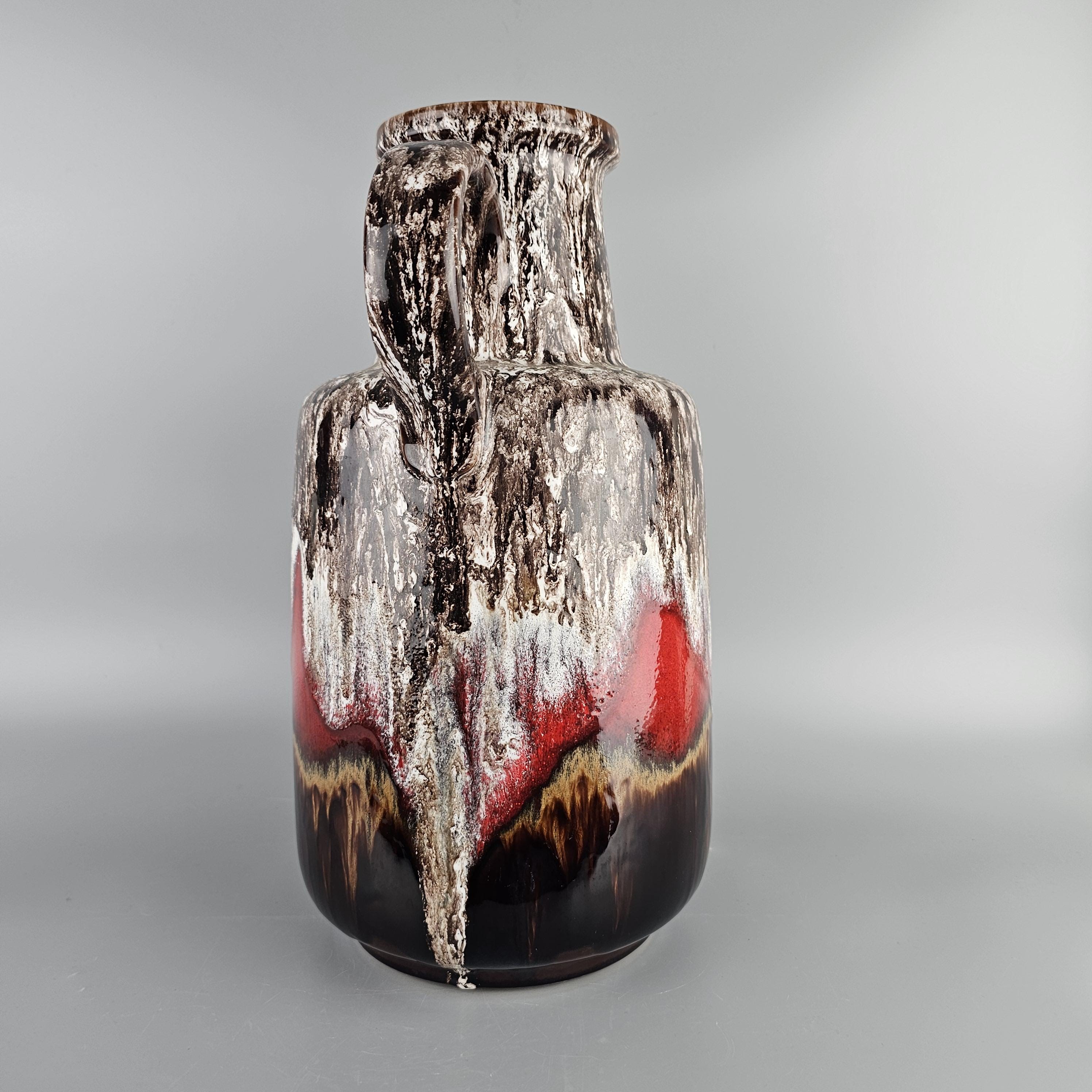 □ドイツ ファットラバ 408-40 ビンテージ 大型 花瓶 鉢 陶器 フラワー