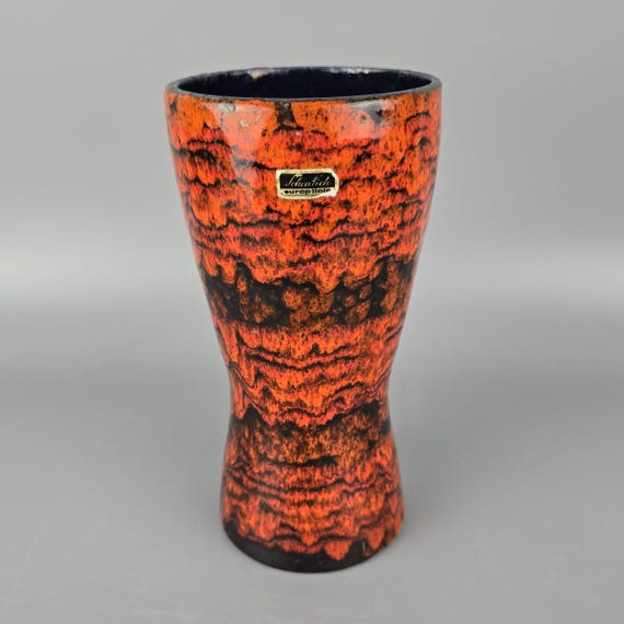 Vintage West German Fat Lava Vase. Scheurich, Model Number 244 22