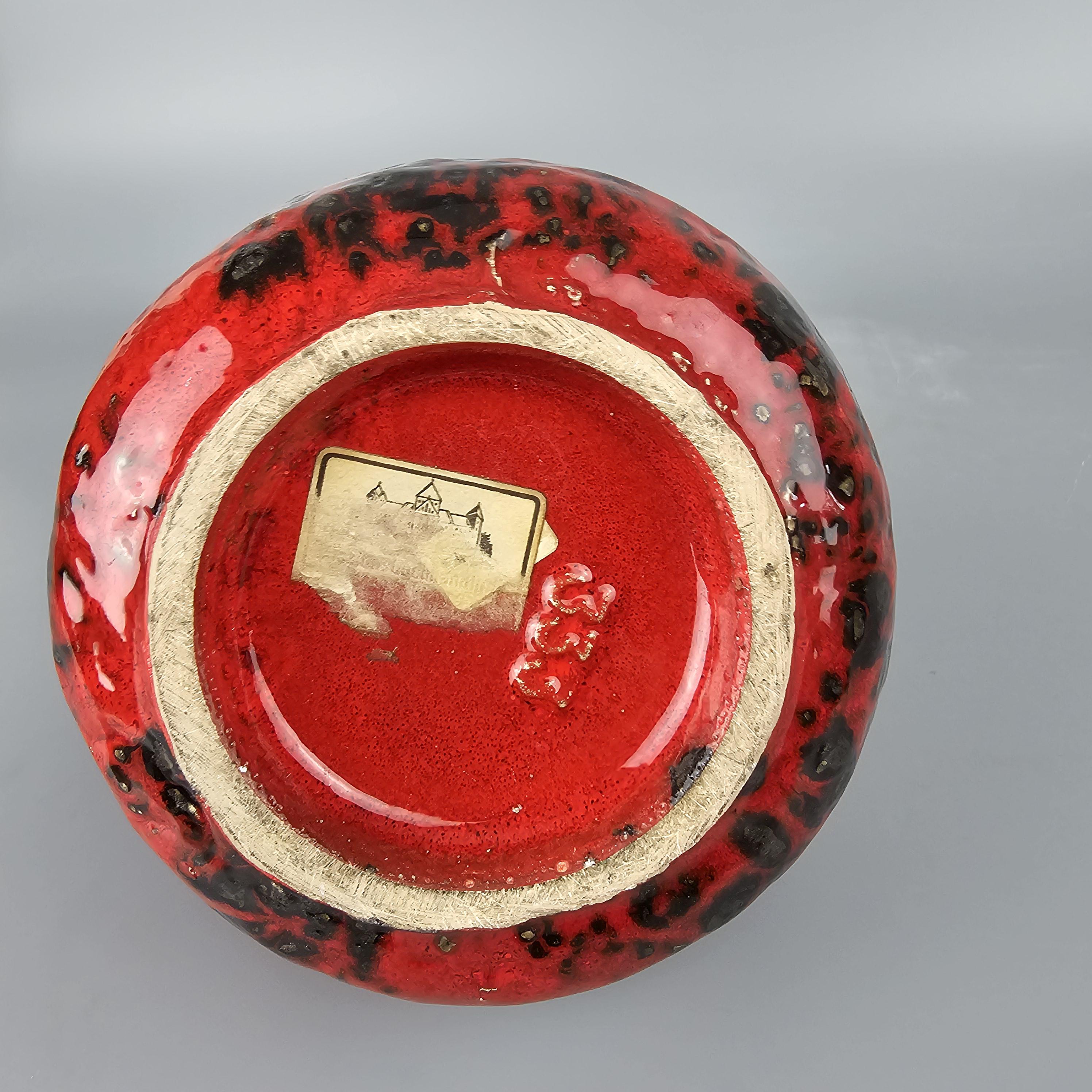 ビンテージの西ドイツの Fat Lava 花瓶。 Ruscha、フォーム番号333。赤