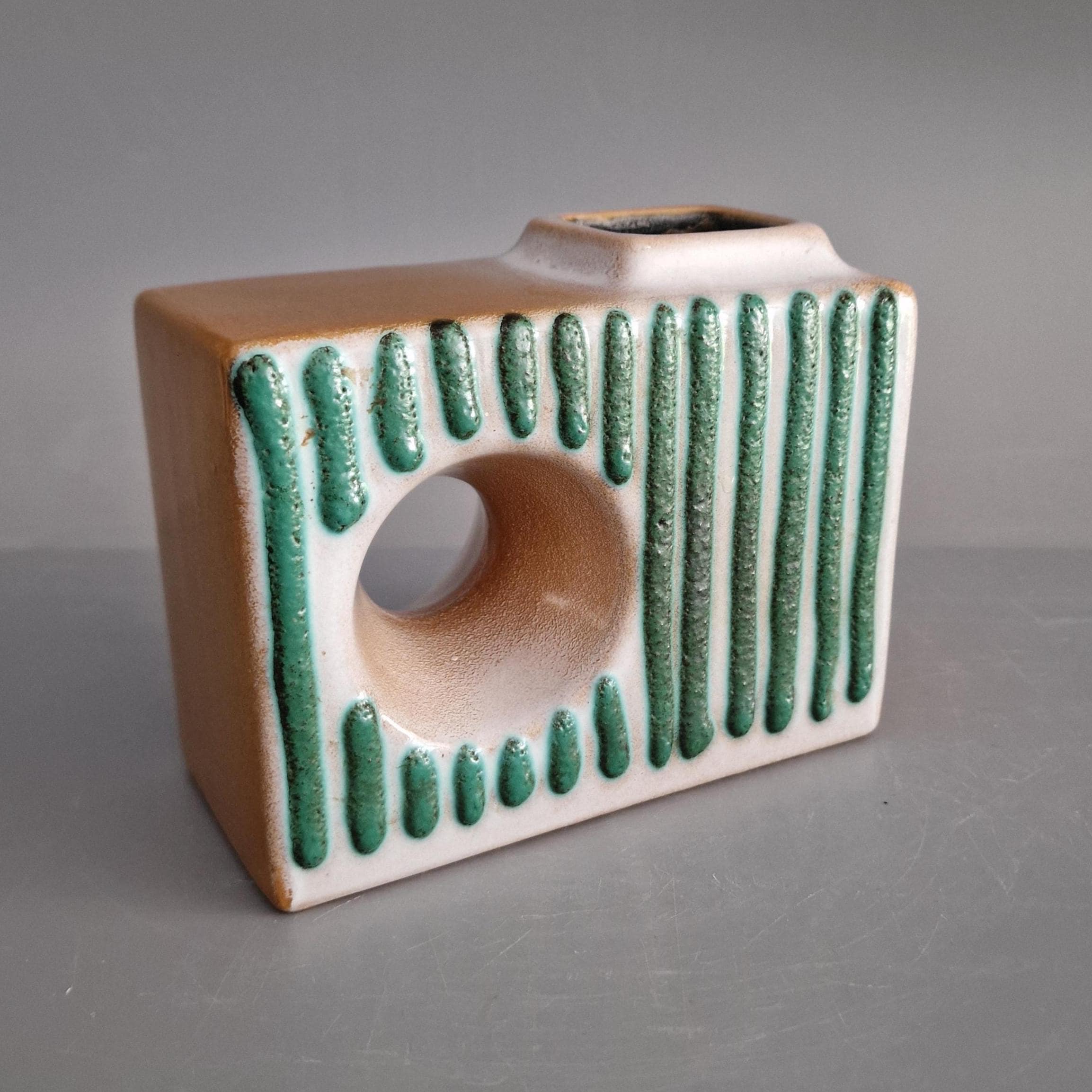 Vintage East German Fat Lava Vase. VEB Haldensleben, Form Number