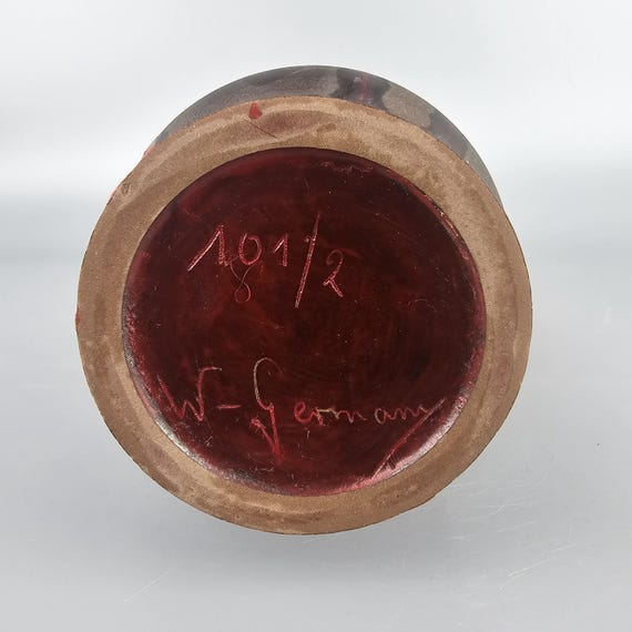 ビンテージの西ドイツの Fat Lava 花瓶。 Ceramano、フォーム番号 101