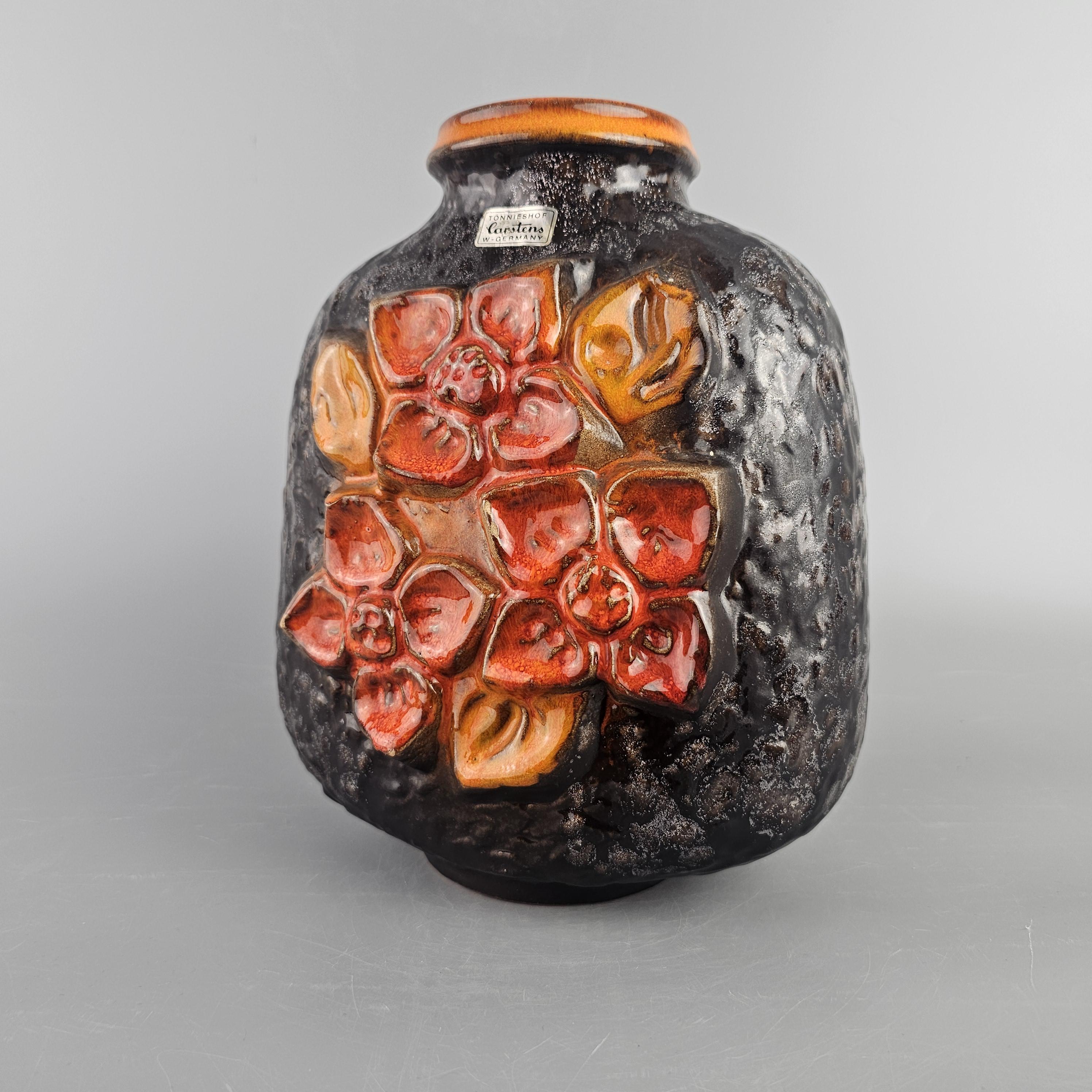 Vintage West German Fat Lava Vase Made by Carstens Tonnieshof