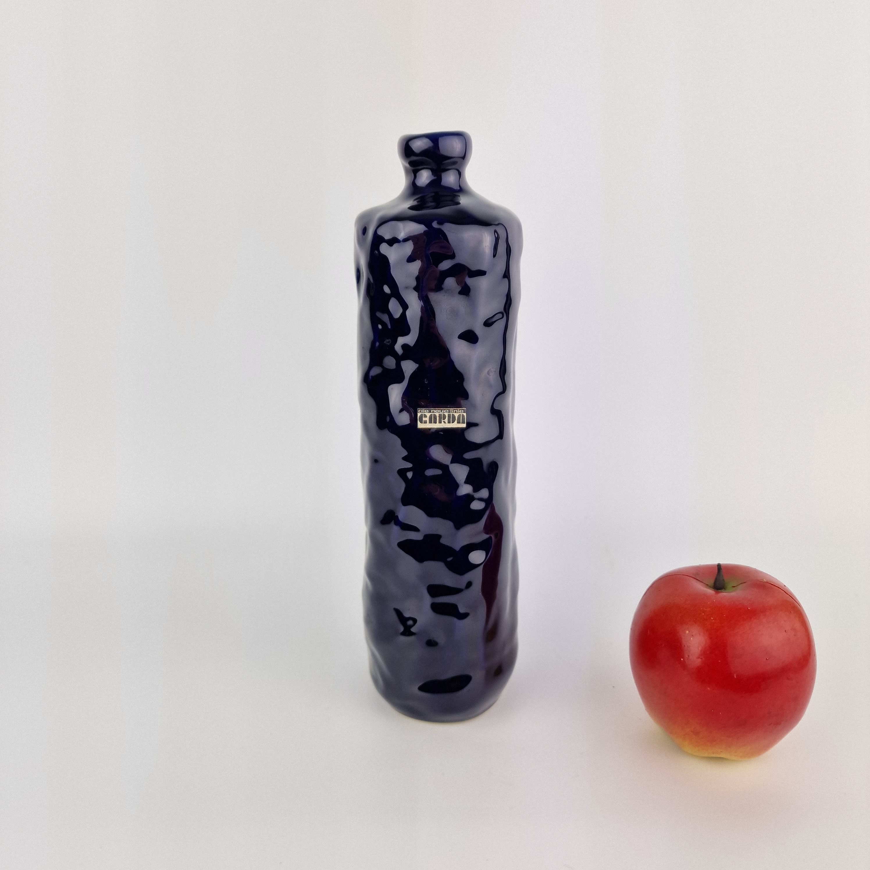 A West German Fat Lava Vase Made by Walter Becht. the Vase is Dark