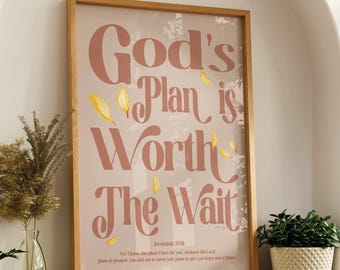 Christian Wall Art | Jeremiah 29:11 Bible Verse Print | God's Plan Housewarming Gift
