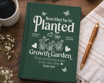 Botanical Growth Journal | Cottagecore Gratitude Notebook | Bloom Where Planted Gift