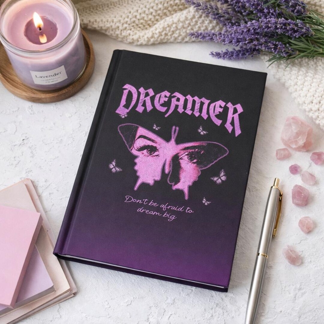 Y2K Gothic Dreamer Journal, Butterfly Alt Style Lined Notebook ...