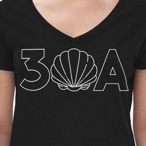 Women’s 30A Florida Panhandle recycled women's v-neck cotton t-shirt in Black and Blue