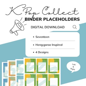 Digital Download | Seventeen Heng;garae Inspired KPop Collect Binder Placeholders Fillers