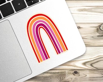 Lesbian Pride Rainbow Sticker — Waterproof Matte Vinyl Decal