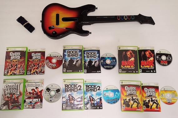 Guitar Hero World Tour Rock Band Sunburst Controller Bundle Xbox 360 Rock Band Etsy Australia