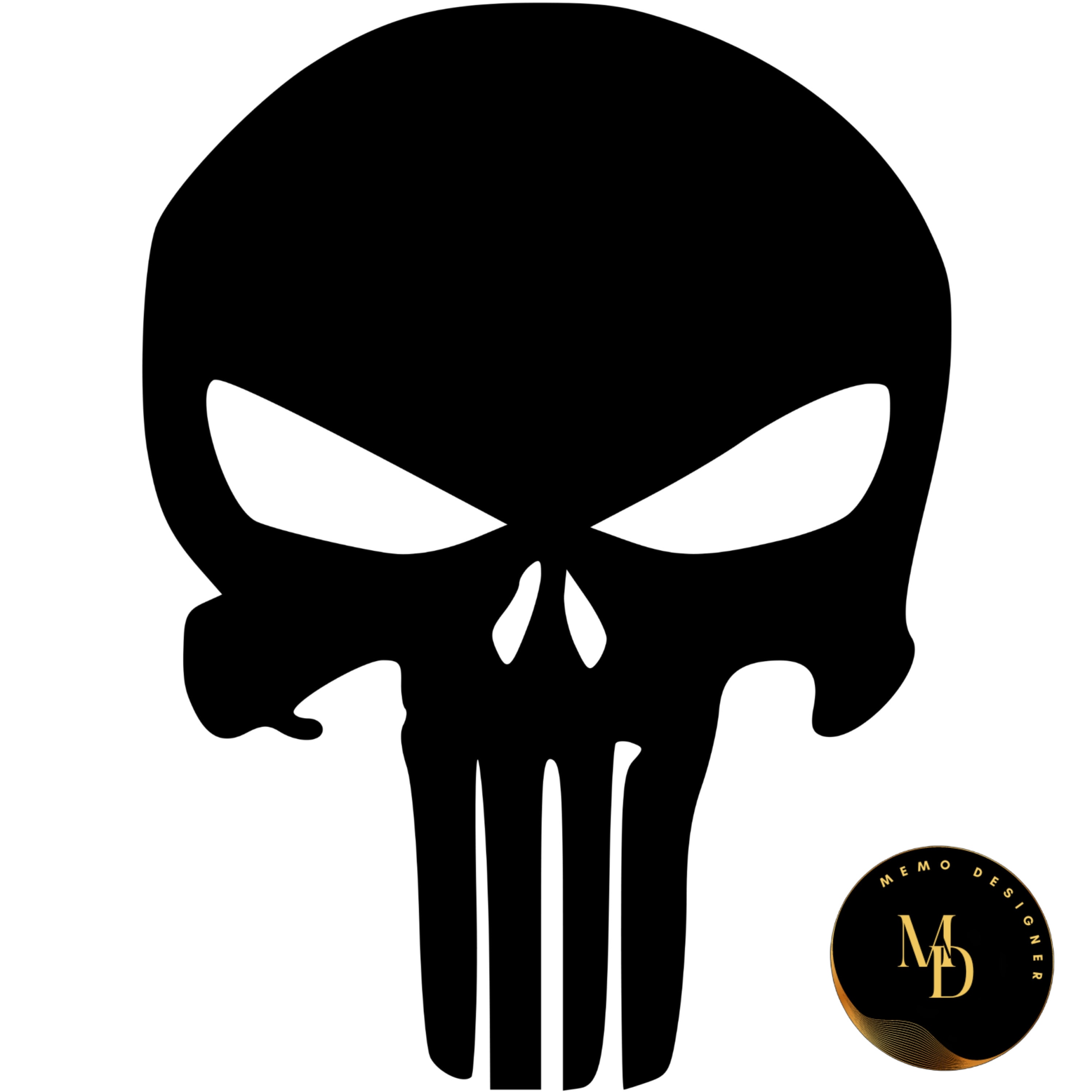 Marvel The Punisher Distressed Skull Logo1 Art Print by Sanzij