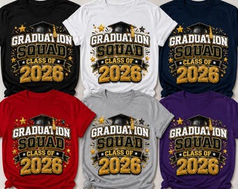 Design della maglietta della squadra di laurea della classe 2026 (download digitale)