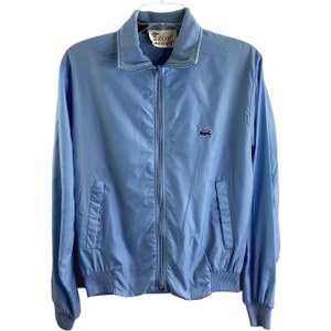 Vintage 1980&#39;s Izod Lacoste Baby Blue Windbreaker Size S (14693A87)