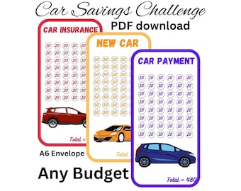 Car Savings for any Budget for A6 Envelope