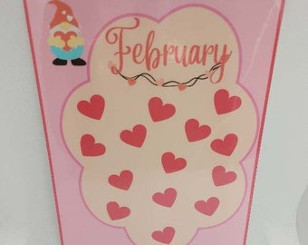 Valentines A5 Savings Challenge / Savings Tracker February / Dashboard